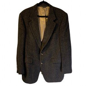 Vintage Norm Thompson 100% Camel Hair Blazer Men's Size 44 Gray Retro Jacket